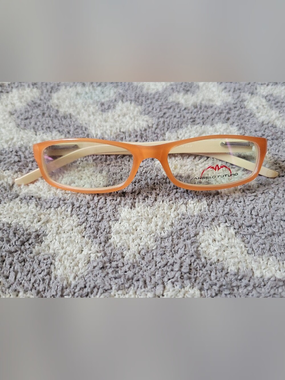 Angelo Futuro Women’s Orange Cream Eyeglass Frames New